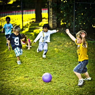 Children playing soccor