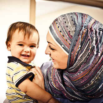 infant with mother