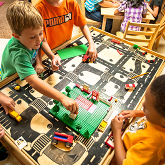 Kids playing with toys