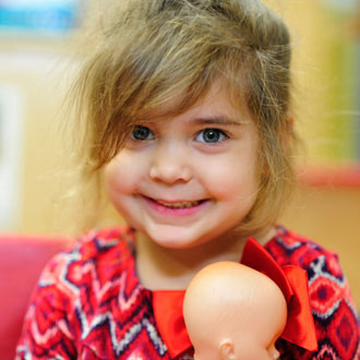 Pre-k girl smiling