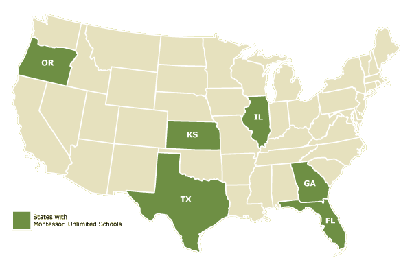Map of Montessori Schools in the USA