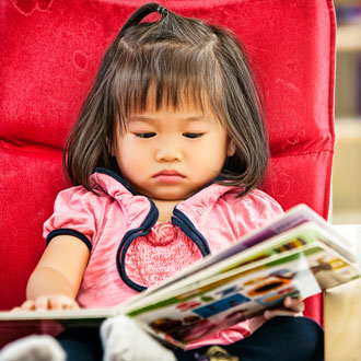 Girl reading book